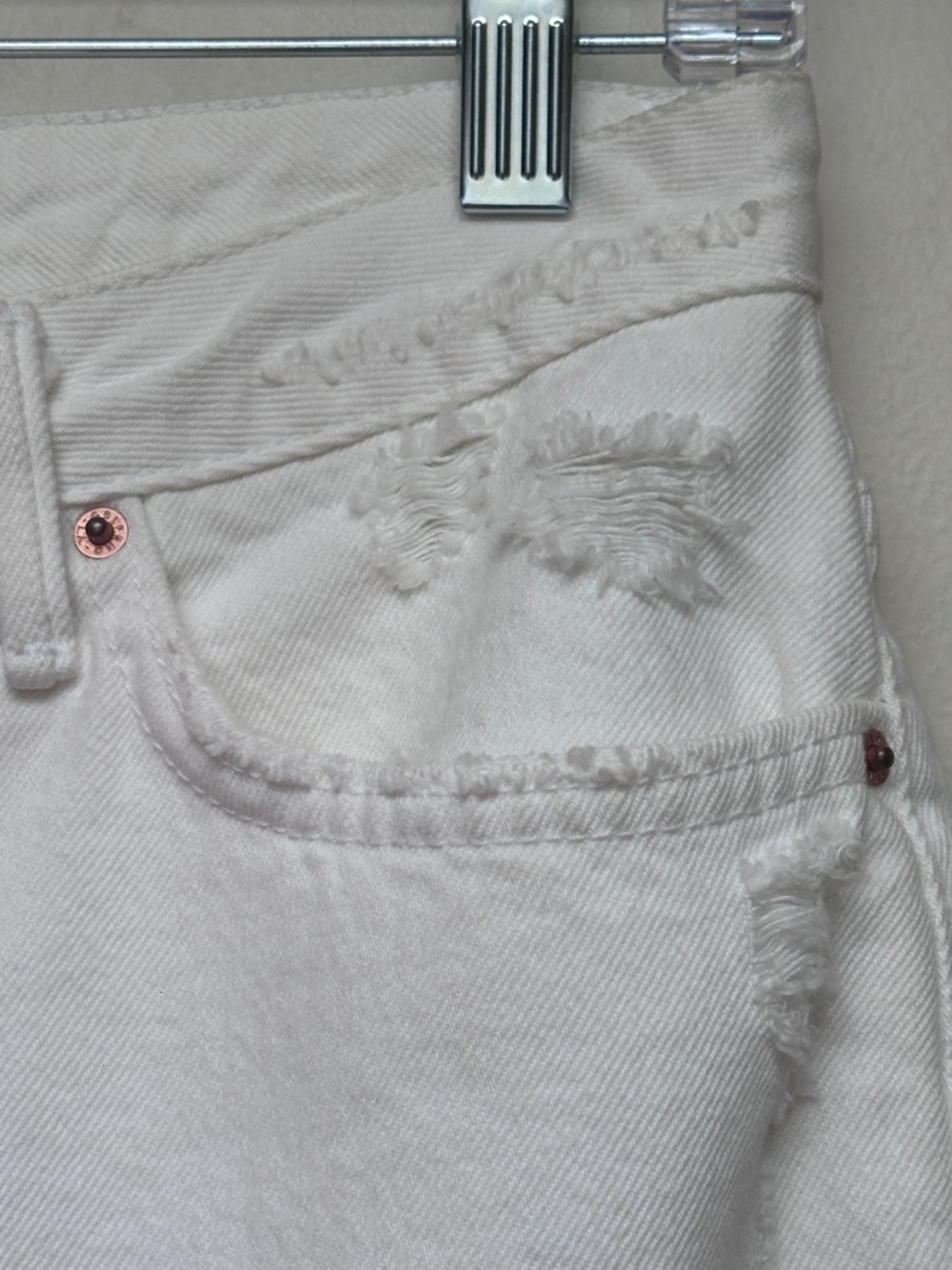 GRLFRND Rhoda Asymmetrical Distressed Denim Mini Skirt White Size 29 Revolve NWT - Picture 5 of 13